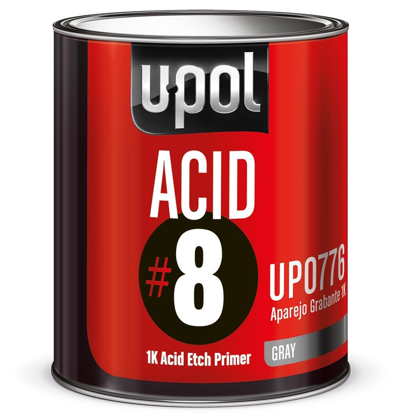 يو-بول ACID#8 برايمر حامضي، طلاء برايمر حامضي للسيارات للمعادن العارية، متين ضد الصدأ والتآكل، سهل الاستخدام، رمادي، 0.8 جالون